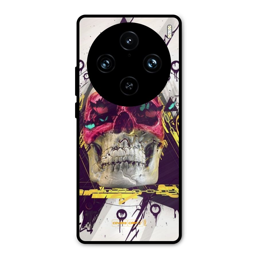 Abstract Skull Metal Back Case for Vivo X100 Pro
