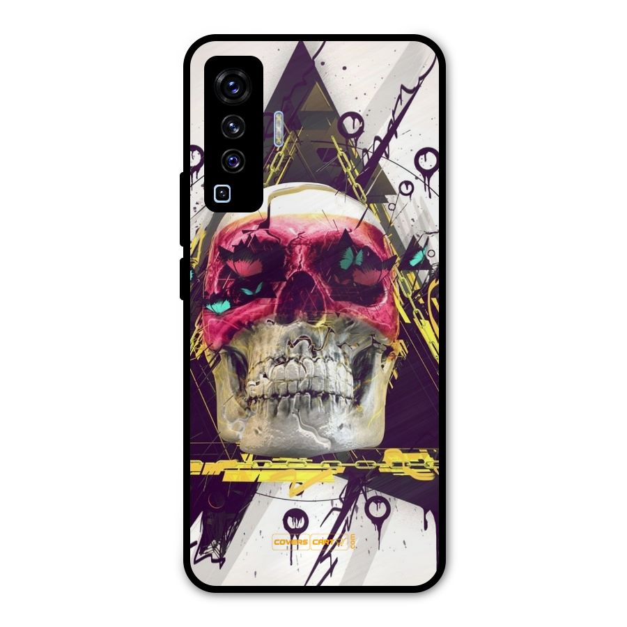 Abstract Skull Metal Back Case for Vivo X50
