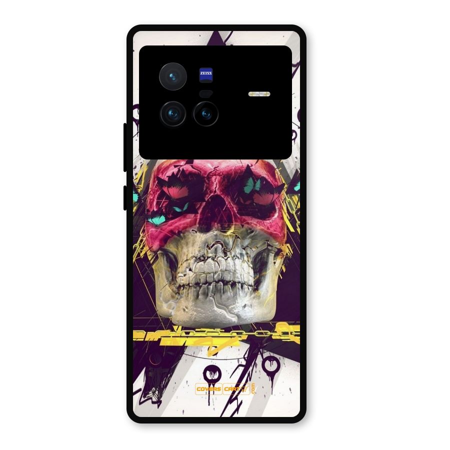 Abstract Skull Metal Back Case for Vivo X80