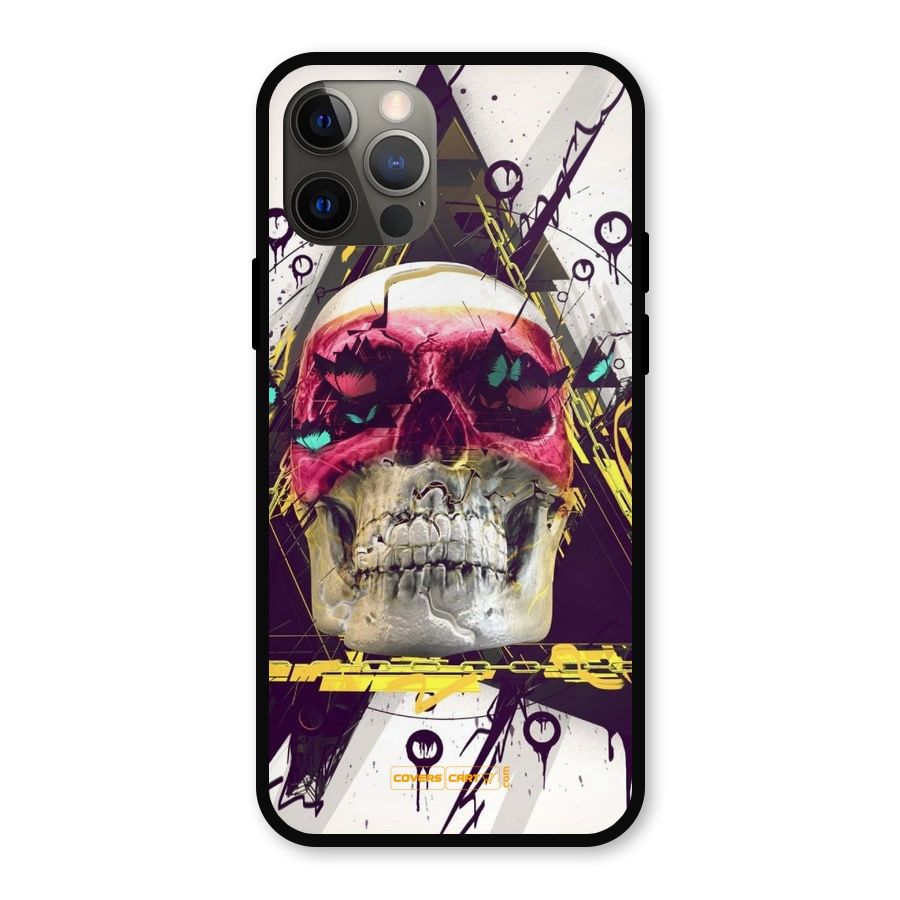Abstract Skull Metal Back Case for iPhone 12 Pro