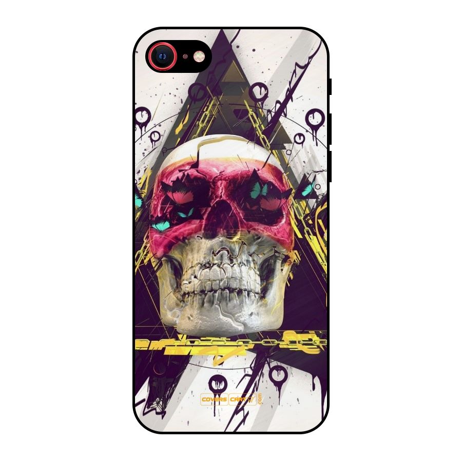 Abstract Skull Metal Back Case for iPhone 7