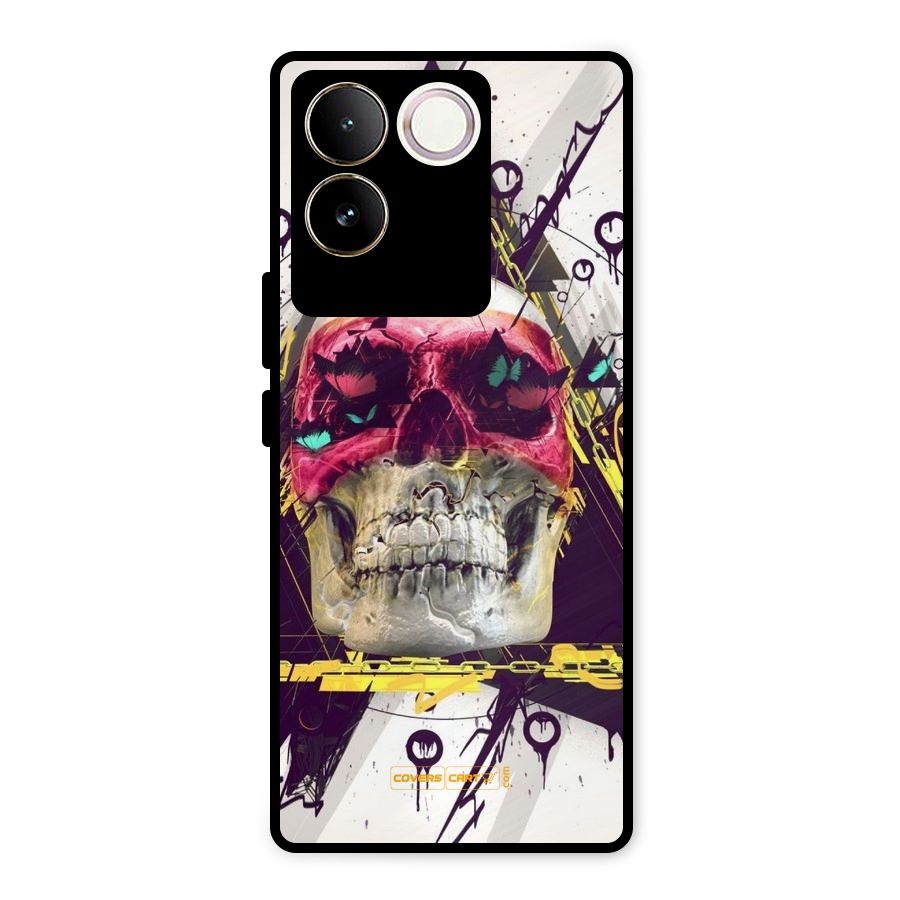 Abstract Skull Metal Back Case for iQOO Z7 Pro