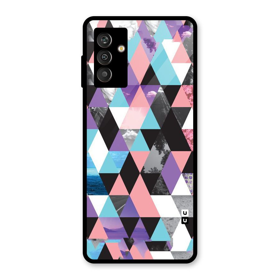 Abstract Splash Triangles Glass Back Case for Galaxy M13