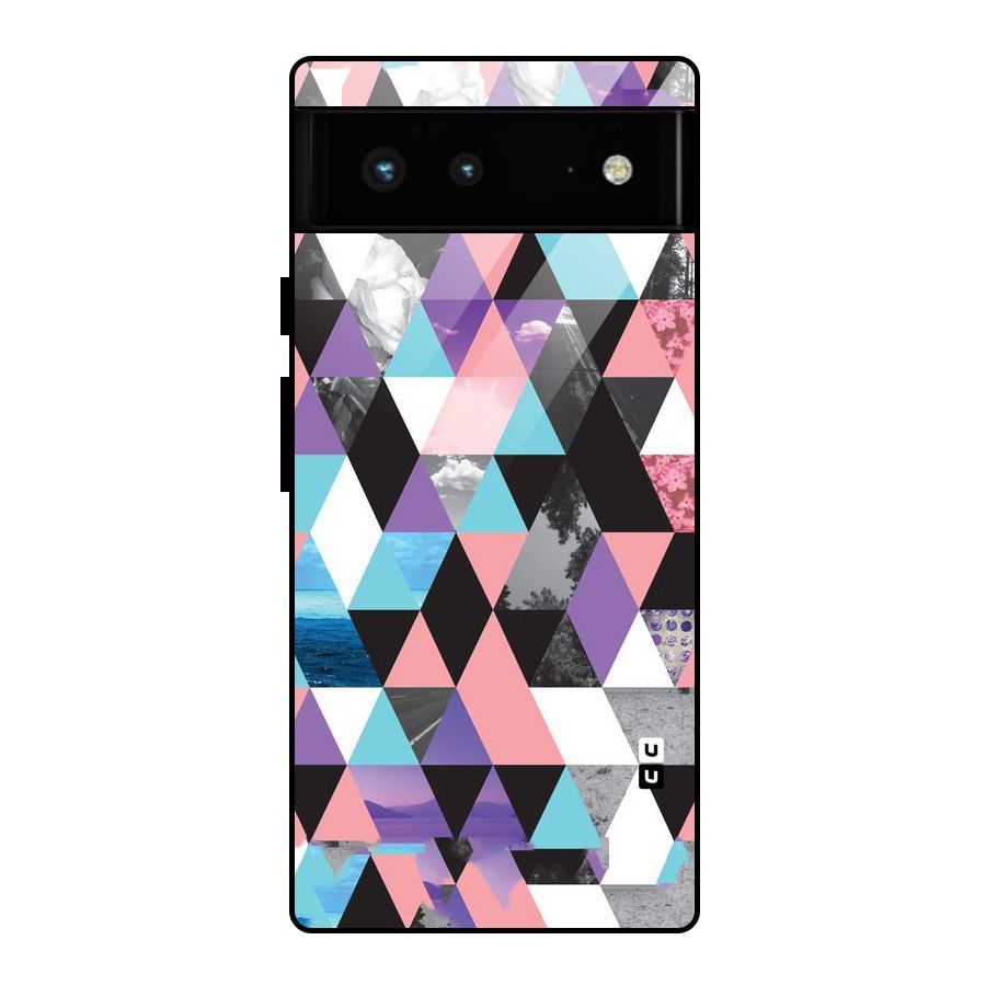 Abstract Splash Triangles Glass Back Case for Google Pixel 6