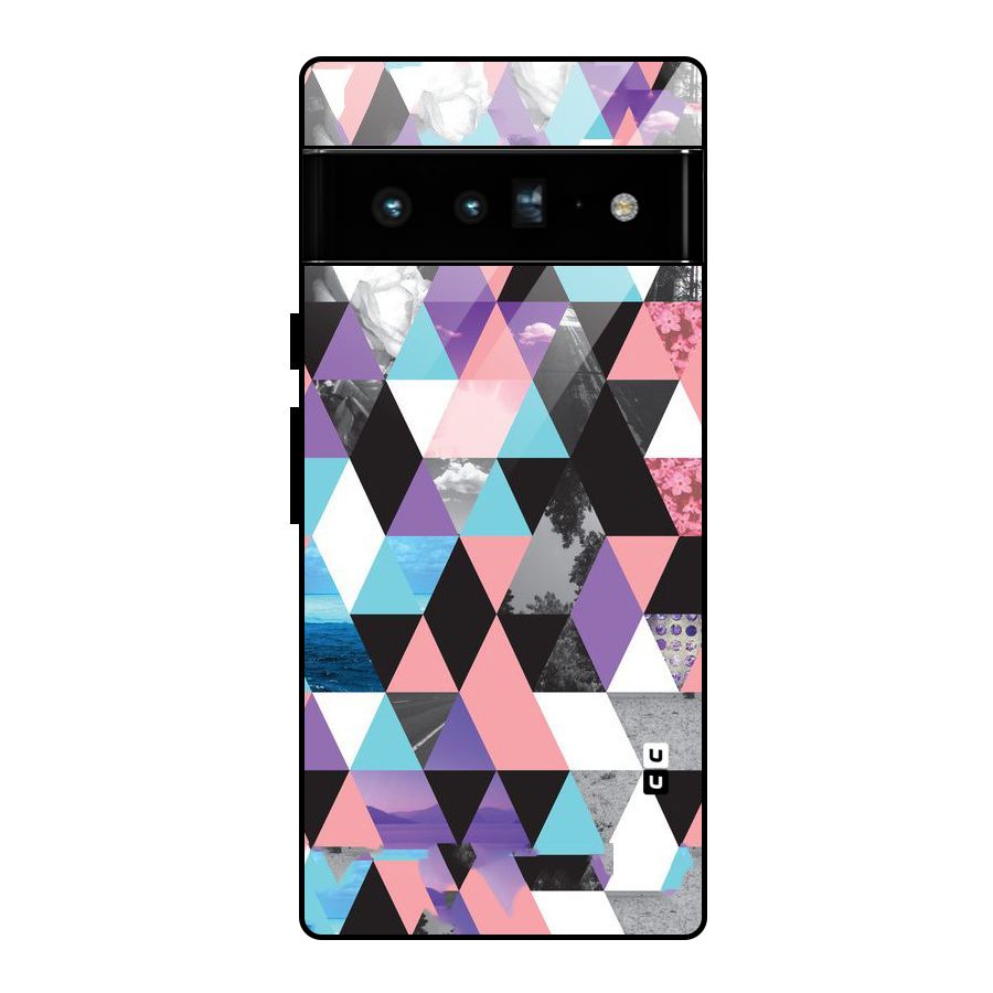 Abstract Splash Triangles Glass Back Case for Google Pixel 6 Pro