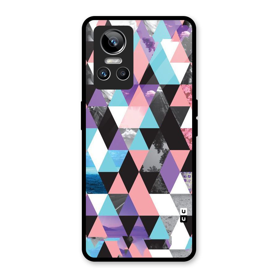 Abstract Splash Triangles Glass Back Case for Realme GT Neo 3
