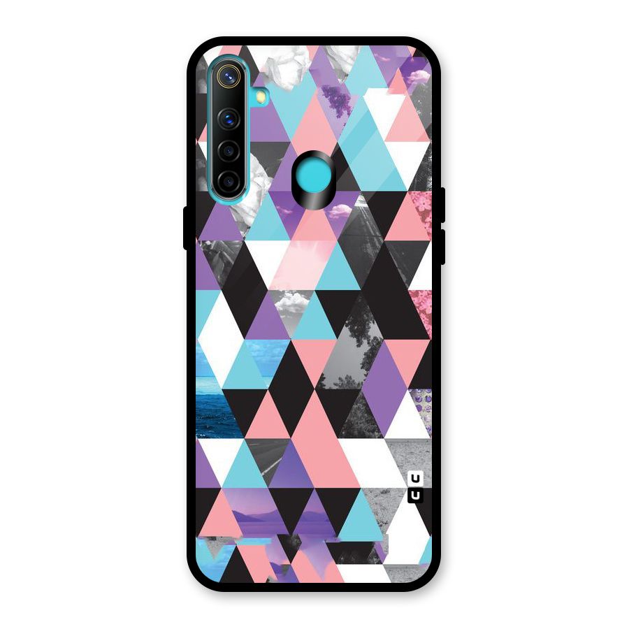 Abstract Splash Triangles Glass Back Case for Realme Narzo 10