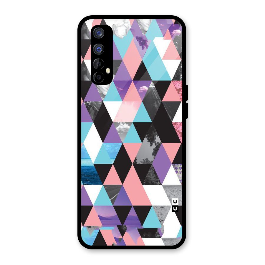 Abstract Splash Triangles Glass Back Case for Realme Narzo 20 Pro