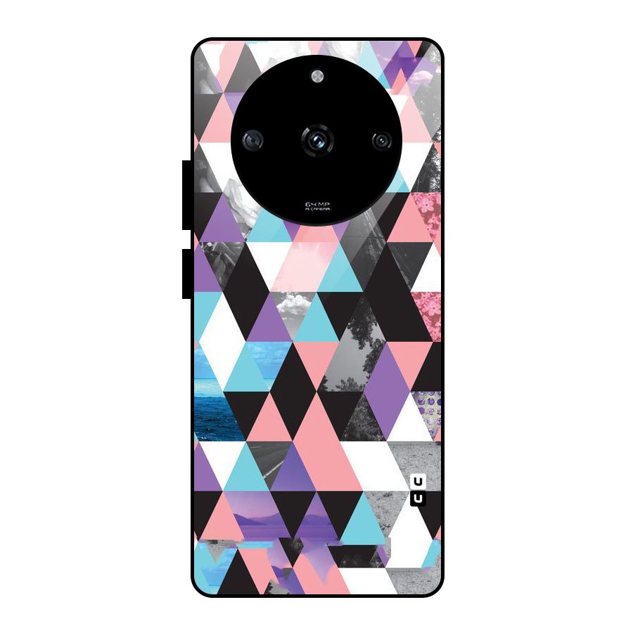 Abstract Splash Triangles Glass Back Case for Realme Narzo 60 5G