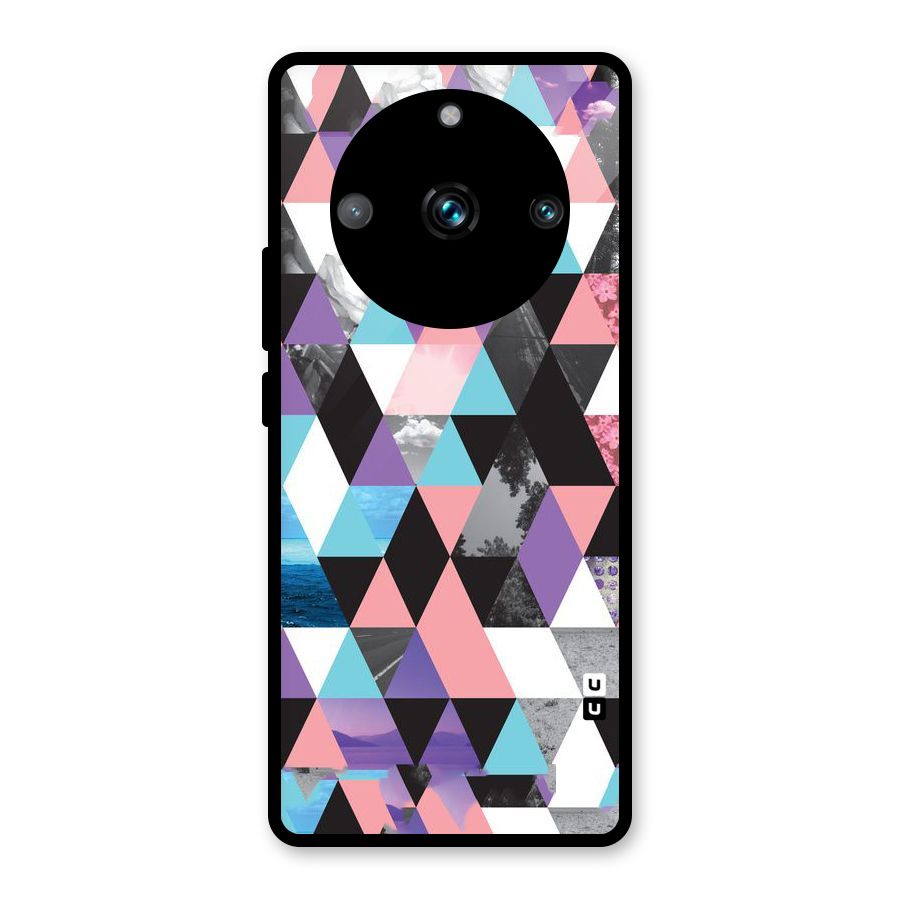 Abstract Splash Triangles Glass Back Case for Realme Narzo 60 Pro