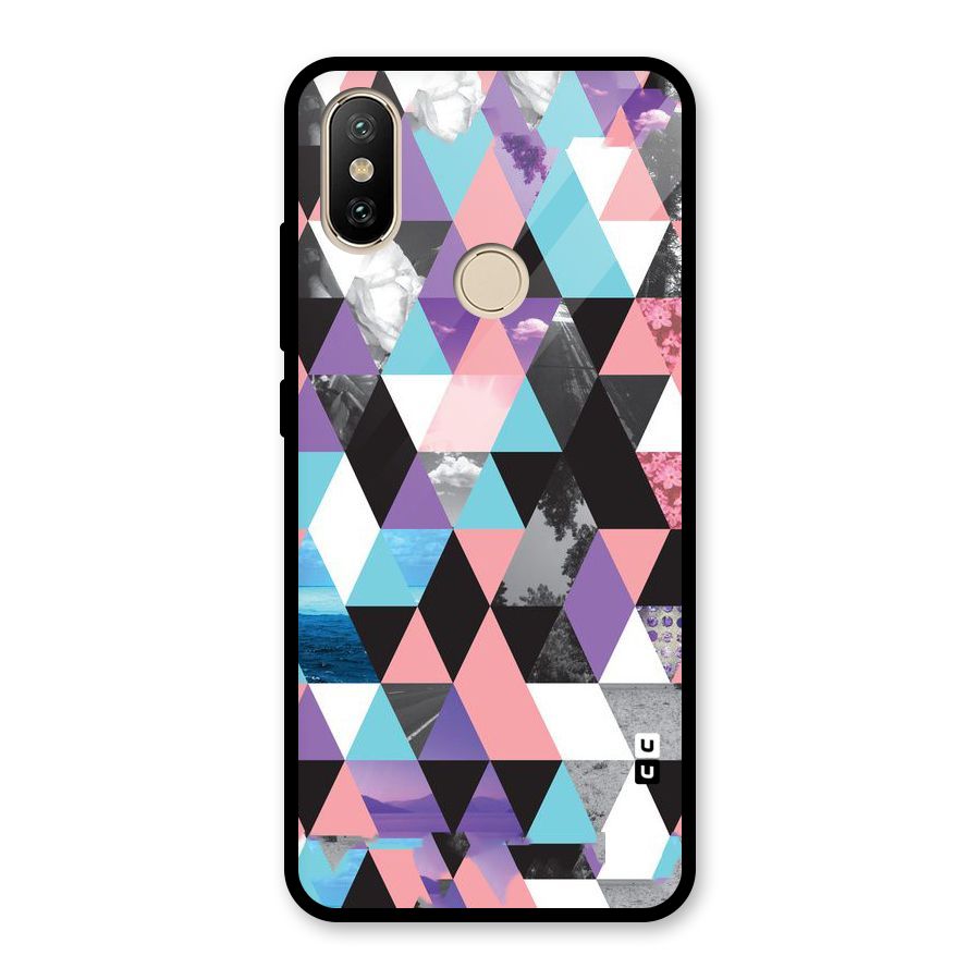 Abstract Splash Triangles Glass Back Case for Redmi A2