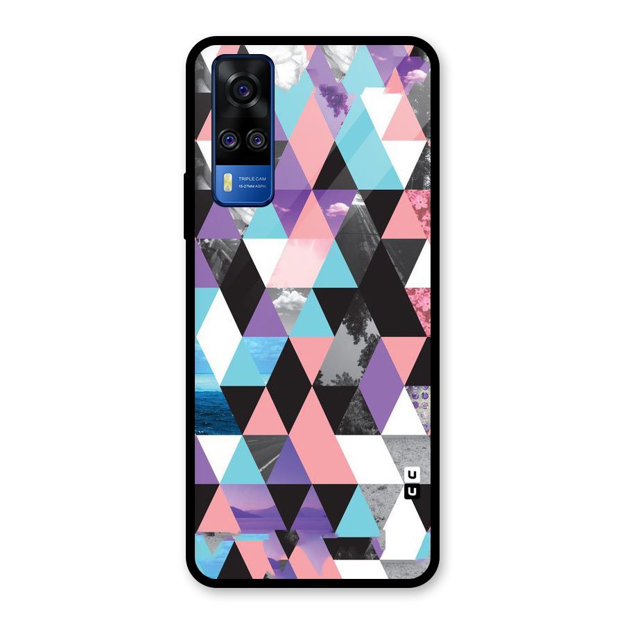 Abstract Splash Triangles Glass Back Case for Vivo Y31
