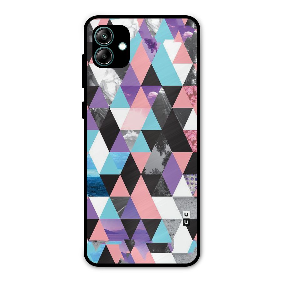 Abstract Splash Triangles Metal Back Case for Galaxy A04