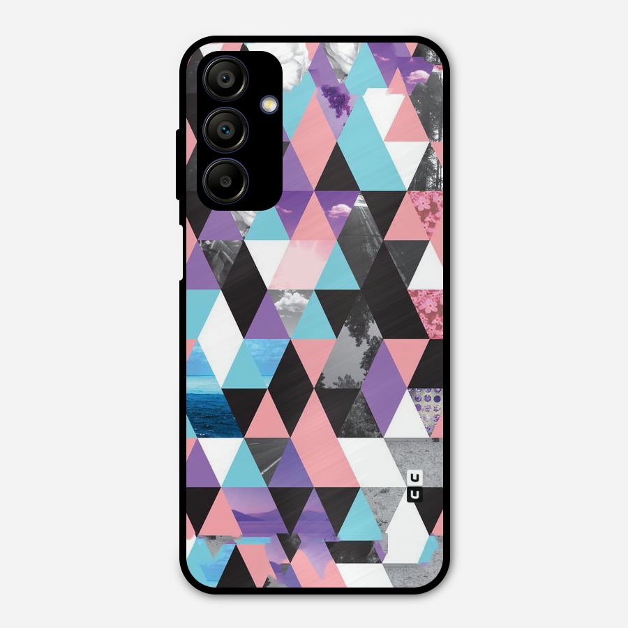 Abstract Splash Triangles Metal Back Case for Galaxy A15 5G