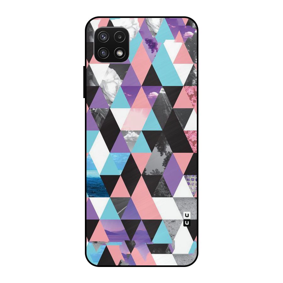 Abstract Splash Triangles Metal Back Case for Galaxy A22 5G