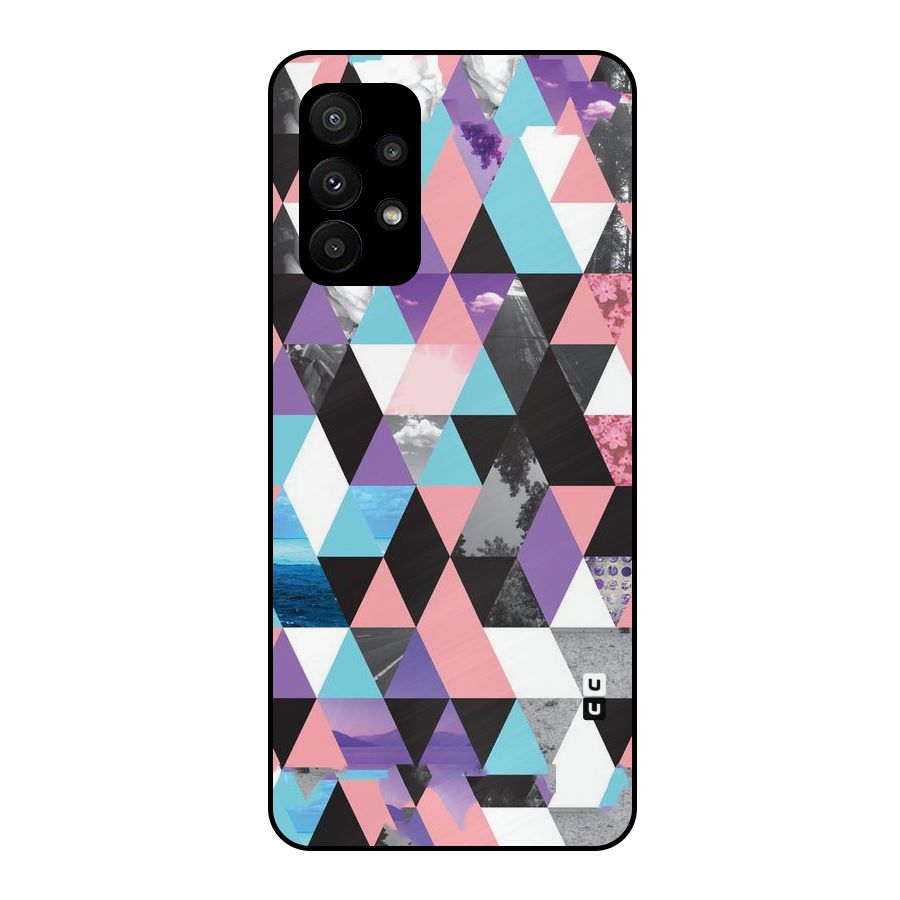 Abstract Splash Triangles Metal Back Case for Galaxy A23