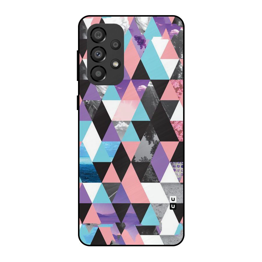 Abstract Splash Triangles Metal Back Case for Galaxy A33 5G