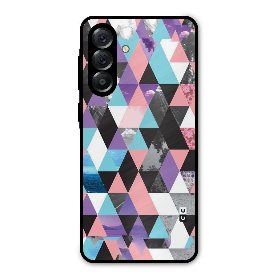 Abstract Splash Triangles Metal Back Case for Galaxy A36