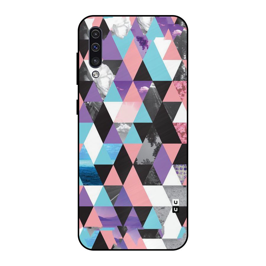 Abstract Splash Triangles Metal Back Case for Galaxy A50