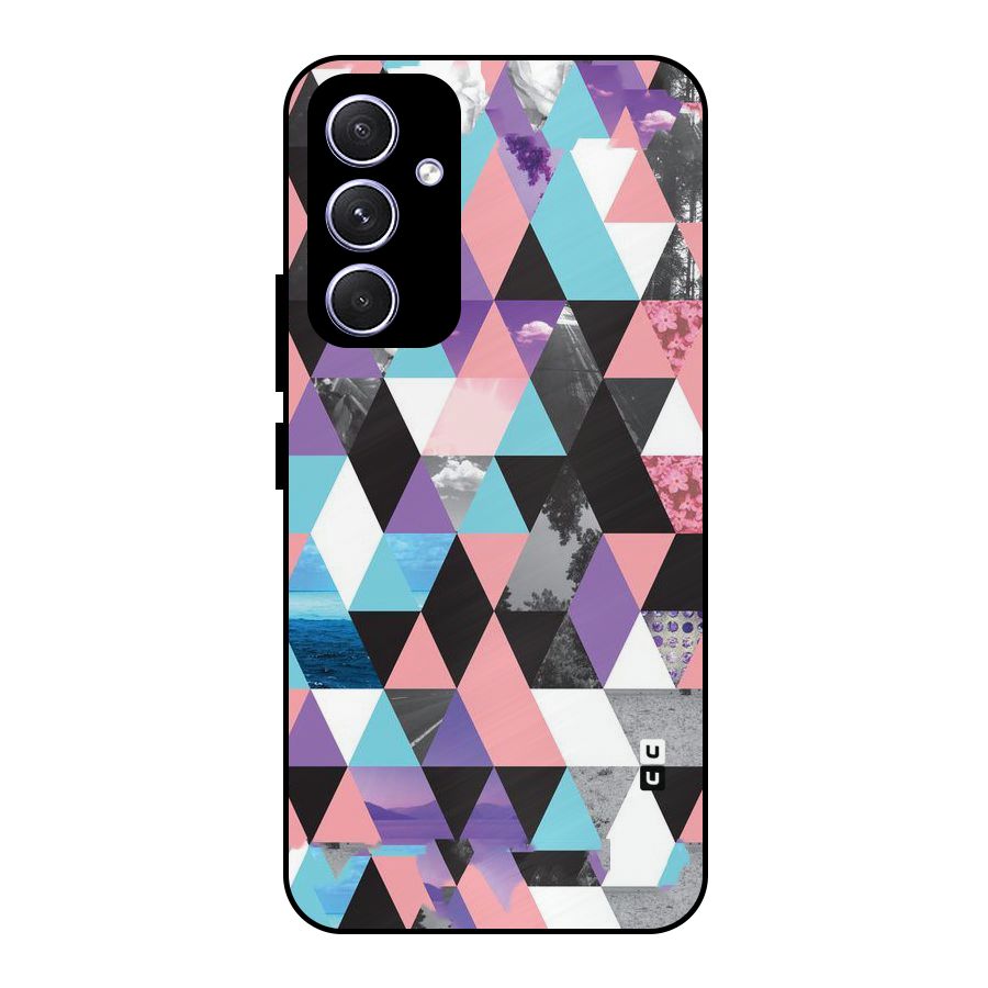Abstract Splash Triangles Metal Back Case for Galaxy A54