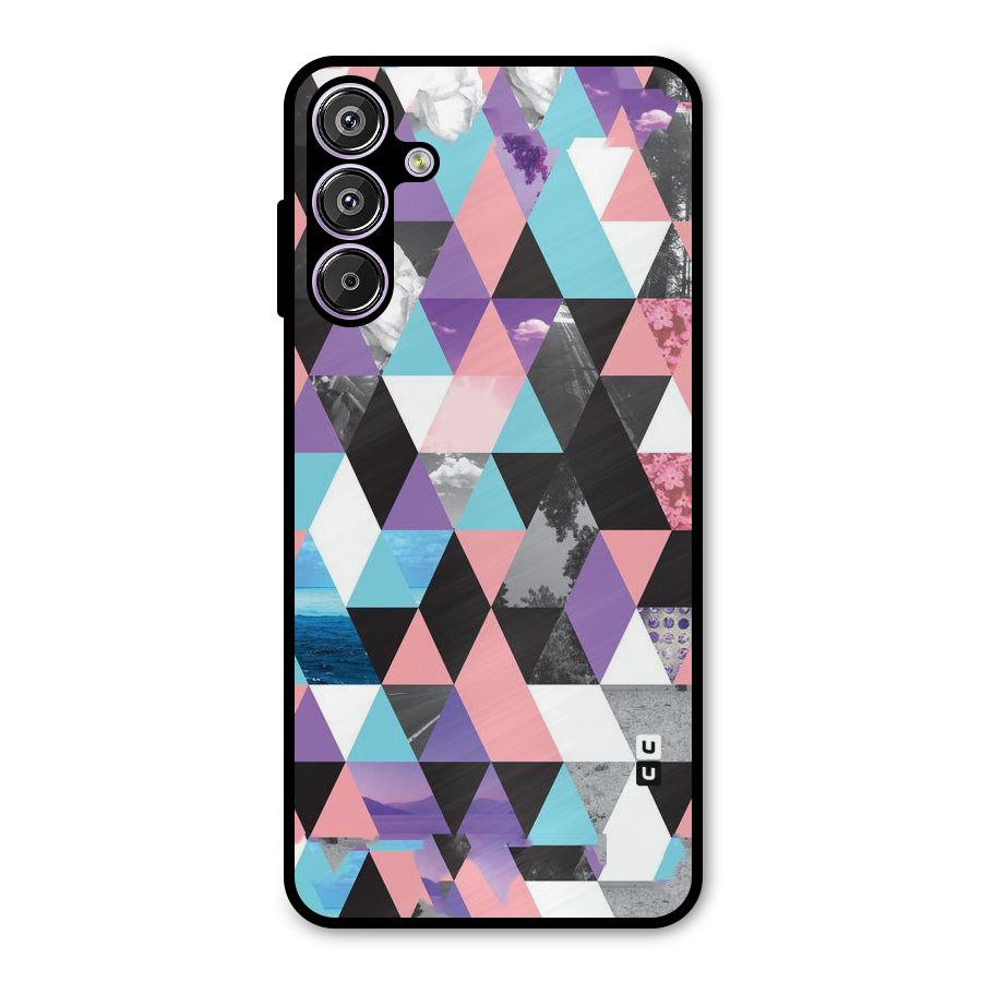 Abstract Splash Triangles Metal Back Case for Galaxy F15