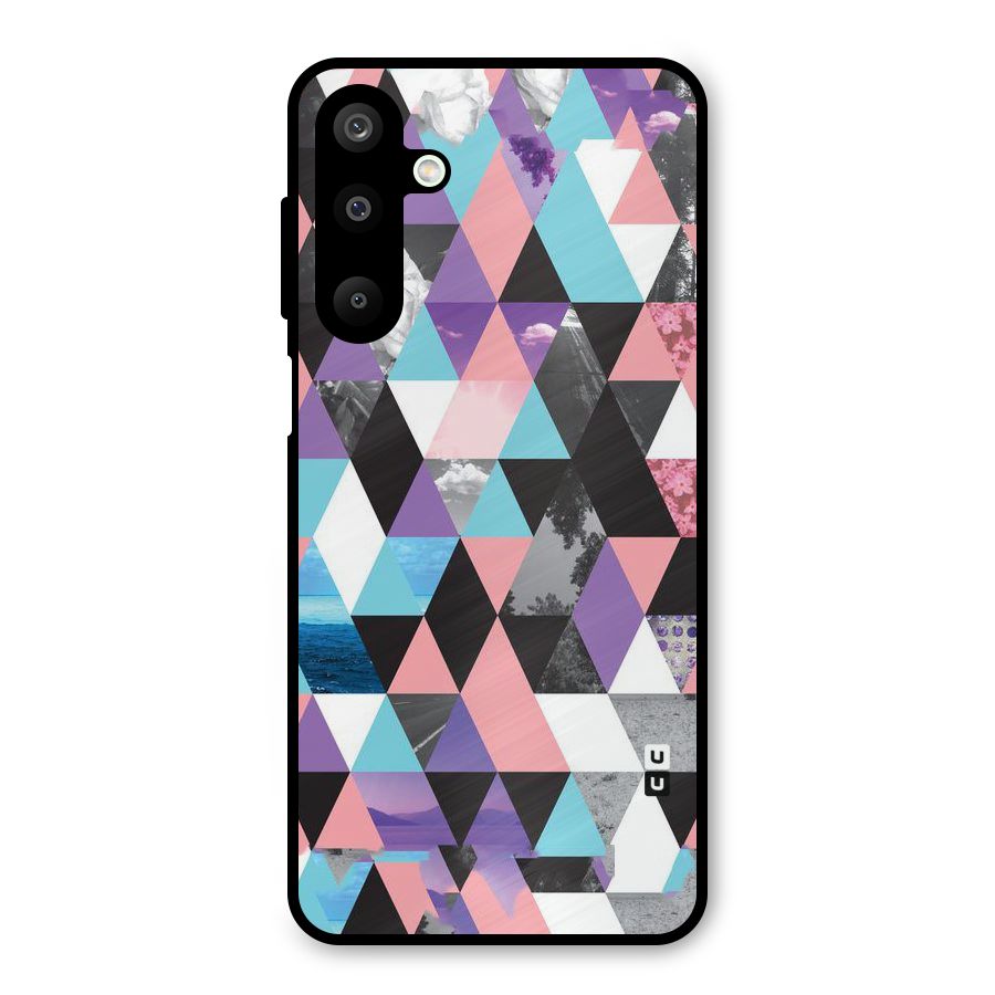 Abstract Splash Triangles Metal Back Case for Galaxy M16