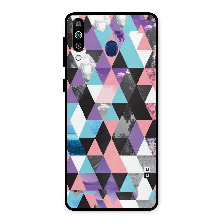 Abstract Splash Triangles Metal Back Case for Galaxy M30