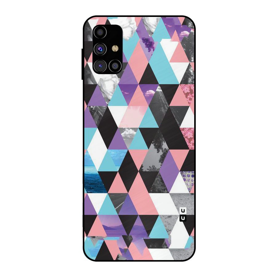 Abstract Splash Triangles Metal Back Case for Galaxy M31s
