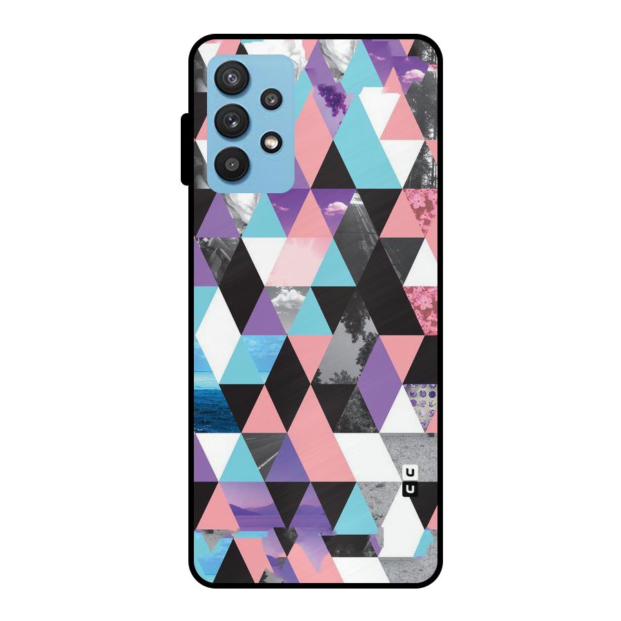 Abstract Splash Triangles Metal Back Case for Galaxy M32 5G
