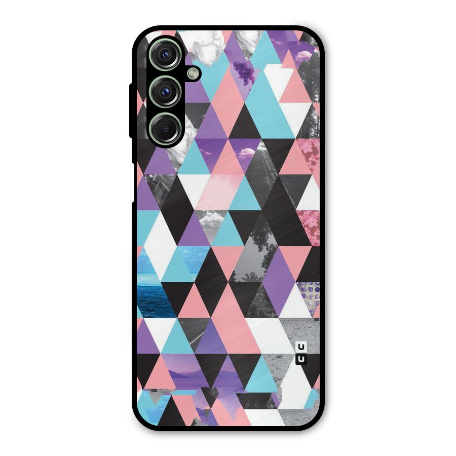 Abstract Splash Triangles Metal Back Case for Galaxy M34
