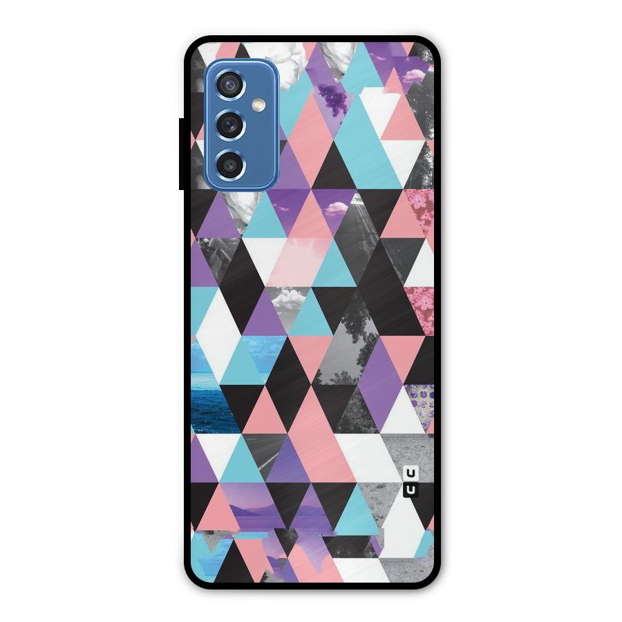 Abstract Splash Triangles Metal Back Case for Galaxy M52 5G