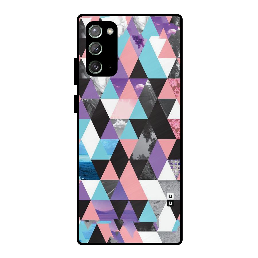 Abstract Splash Triangles Metal Back Case for Galaxy Note 20