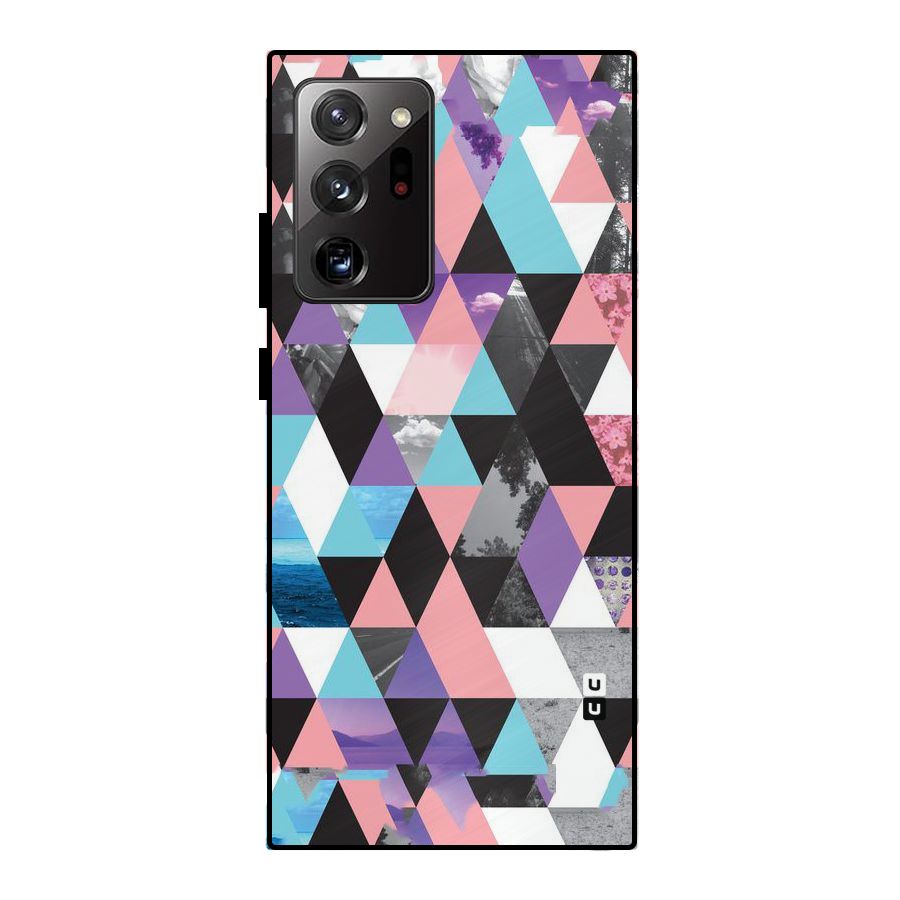 Abstract Splash Triangles Metal Back Case for Galaxy Note 20 Ultra