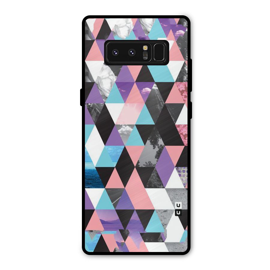 Abstract Splash Triangles Metal Back Case for Galaxy Note 8