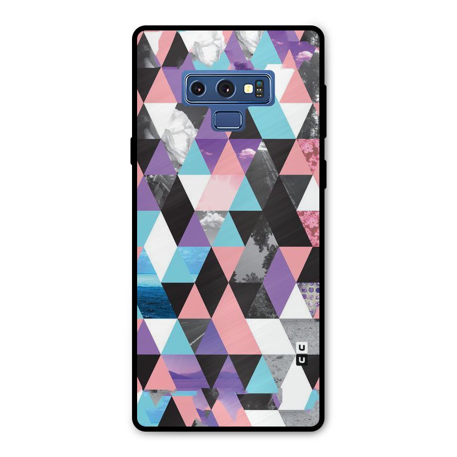 Abstract Splash Triangles Metal Back Case for Galaxy Note 9