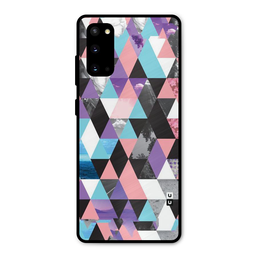 Abstract Splash Triangles Metal Back Case for Galaxy S20