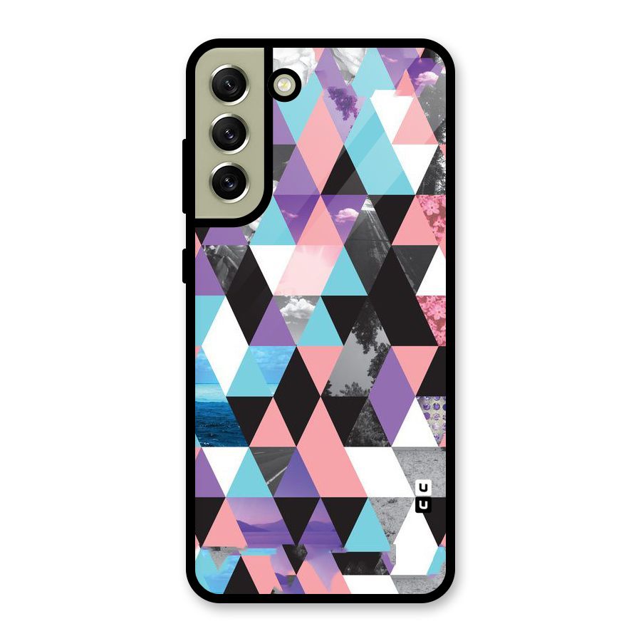 Abstract Splash Triangles Metal Back Case for Galaxy S21 FE 5G (2023)