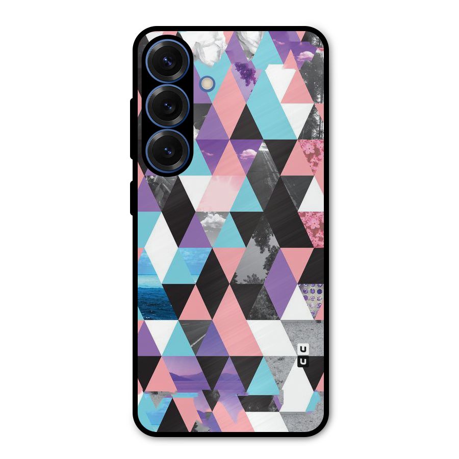 Abstract Splash Triangles Metal Back Case for Galaxy S25