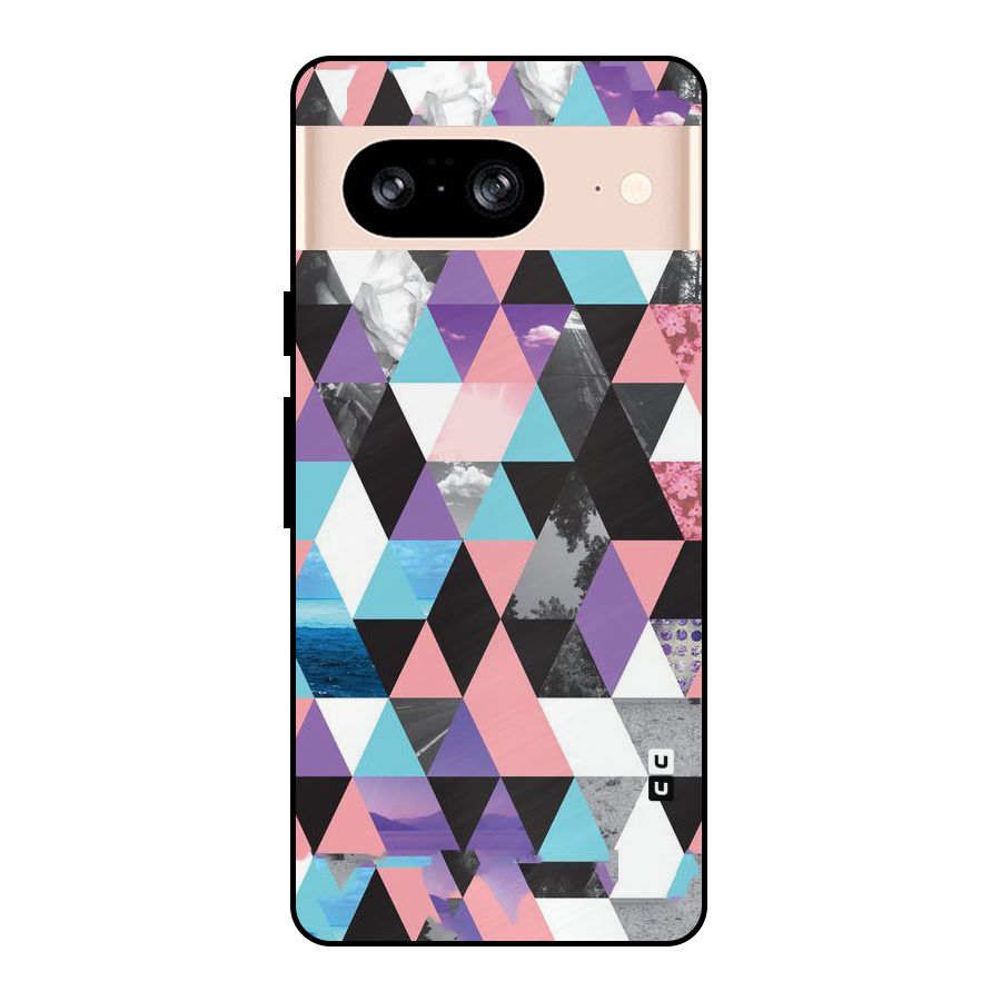 Abstract Splash Triangles Metal Back Case for Google Pixel 8