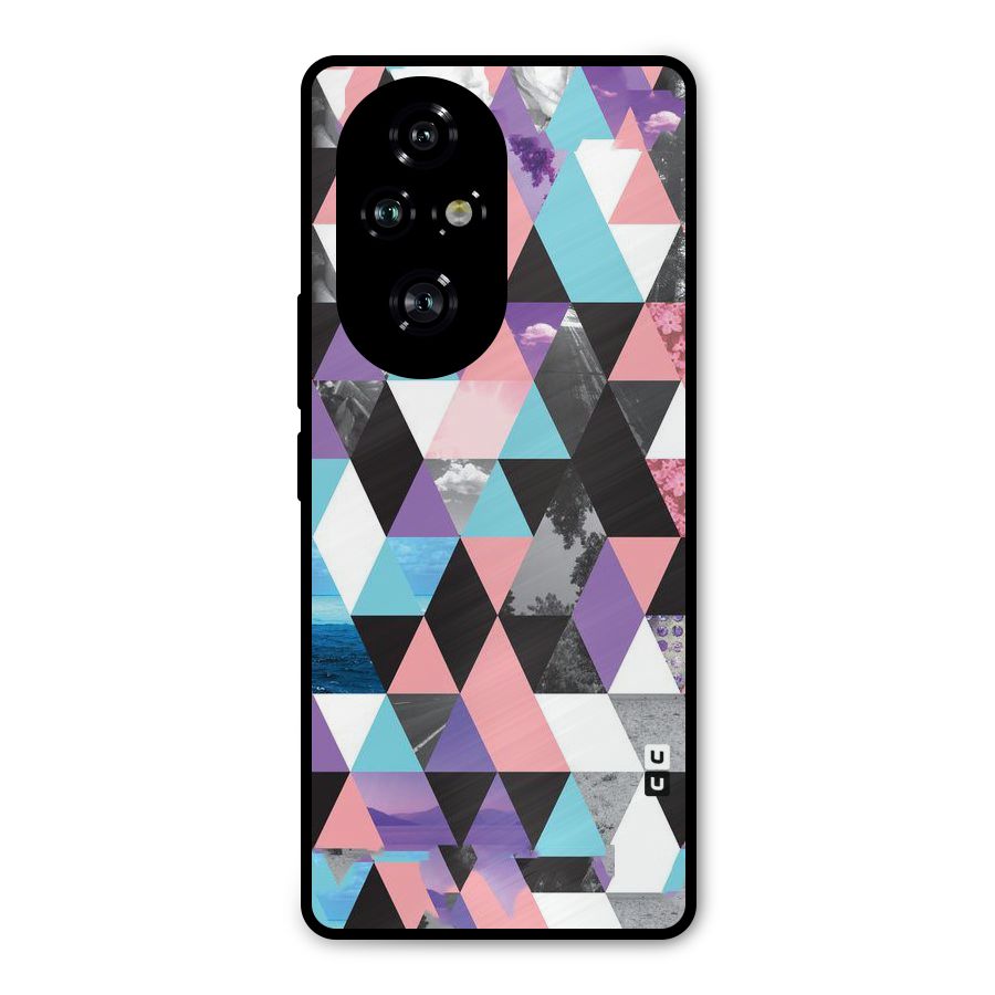 Abstract Splash Triangles Metal Back Case for Honor 200 Pro