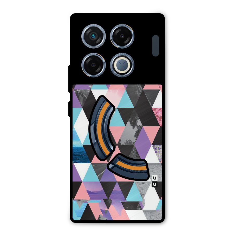 Abstract Splash Triangles Metal Back Case for Infinix GT 20 Pro