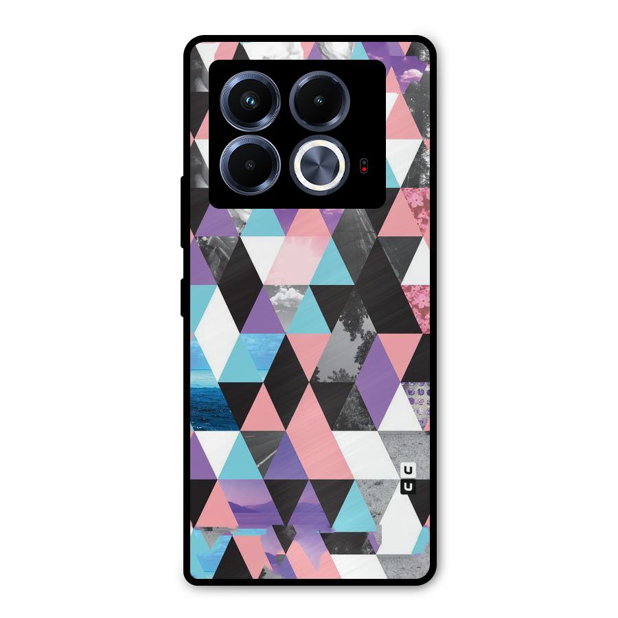 Abstract Splash Triangles Metal Back Case for Infinix Note 40 5G