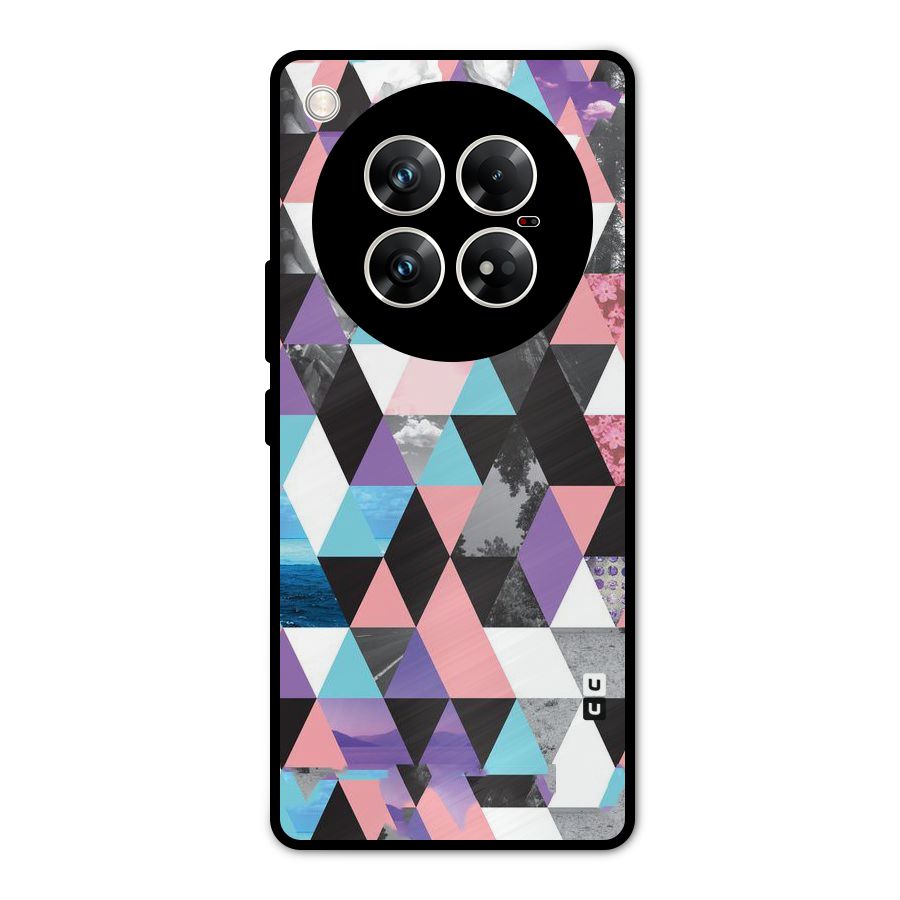 Abstract Splash Triangles Metal Back Case for Infinix Zero 40 5G