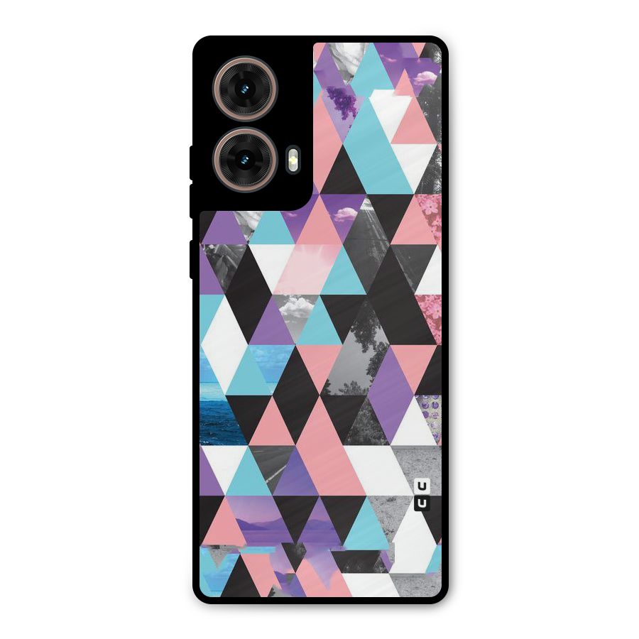 Abstract Splash Triangles Metal Back Case for Moto G85
