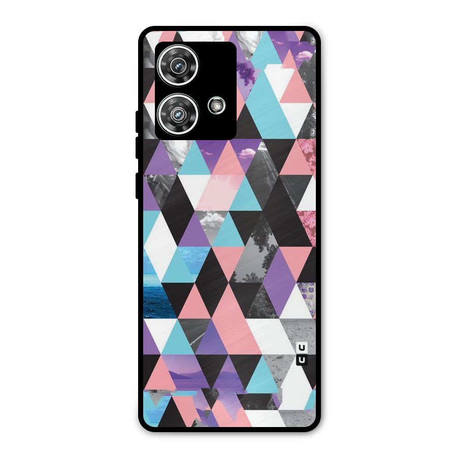 Abstract Splash Triangles Metal Back Case for Motorola Edge 40 Neo