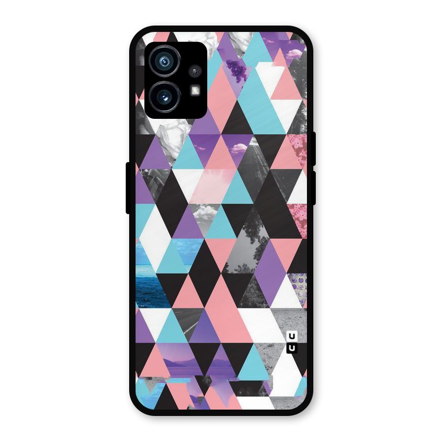 Abstract Splash Triangles Metal Back Case for Nothing Phone 1