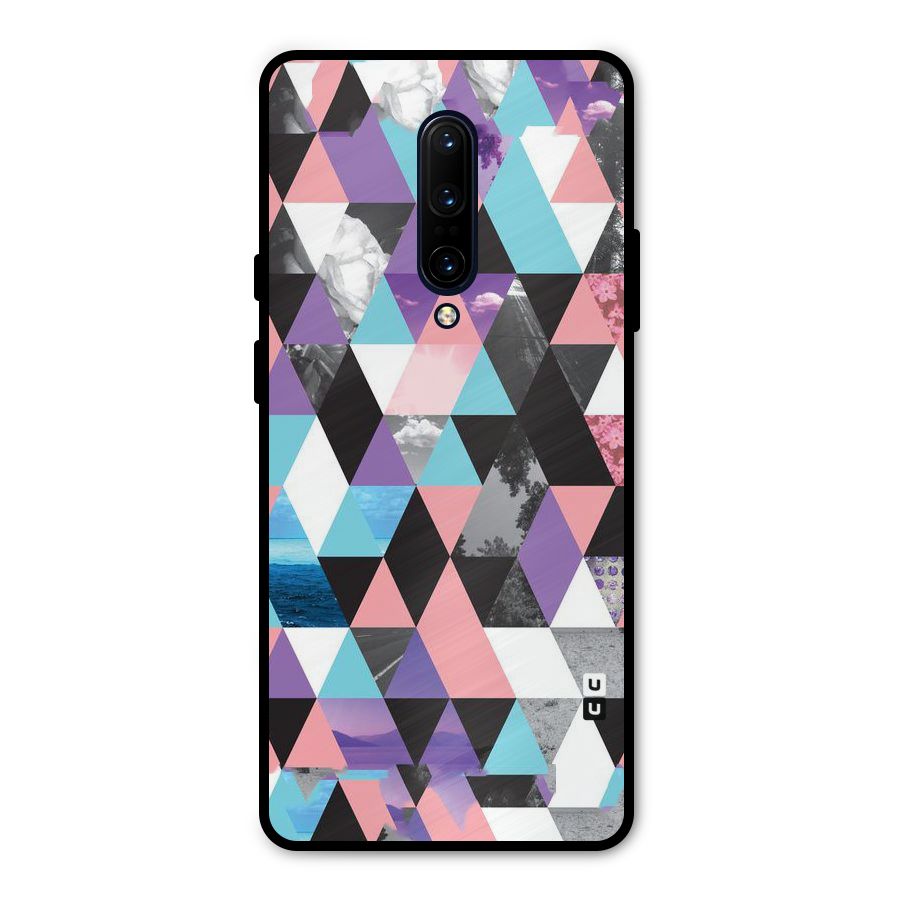 Abstract Splash Triangles Metal Back Case for OnePlus 7 Pro