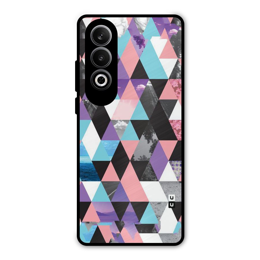 Abstract Splash Triangles Metal Back Case for OnePlus Nord CE4