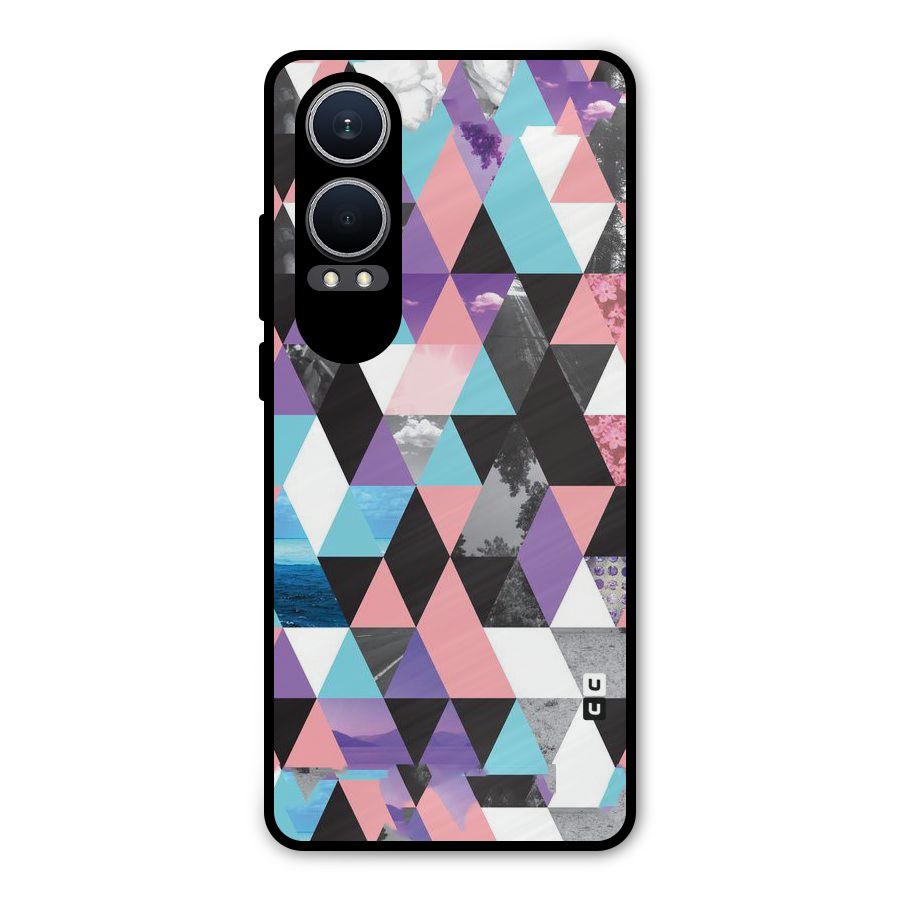 Abstract Splash Triangles Metal Back Case for OnePlus Nord CE4 Lite
