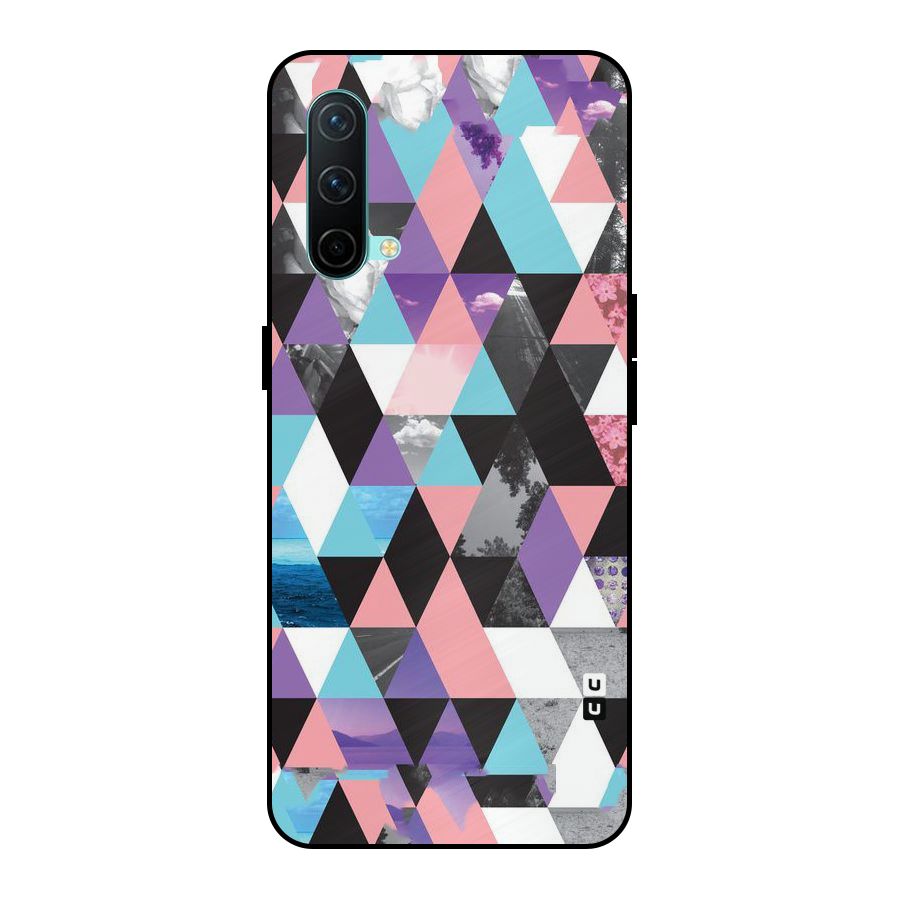 Abstract Splash Triangles Metal Back Case for OnePlus Nord CE 5G